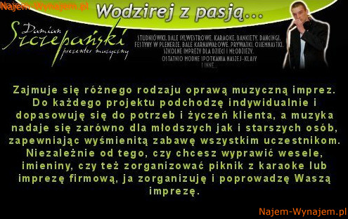 Damian Szczepański - Wodzirej z pasją