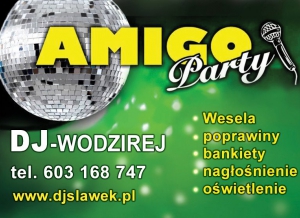 DJ, Wodzirej, nagłośnienie, oświetlenie, laser, dym, bańki mydlane.