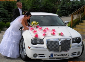 Chrysler 300c bialy koła 22" wynajem na slub SLASK